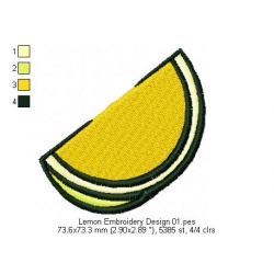 Lemon Embroidery Design 01